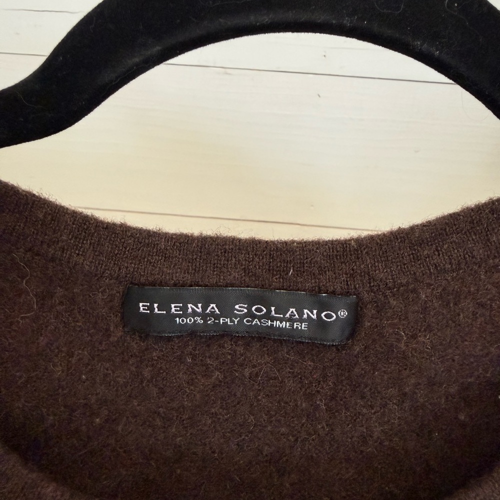 Elena Solano Women's 100% 2-ply Cashmere Sweater - Picture 3 of 3
